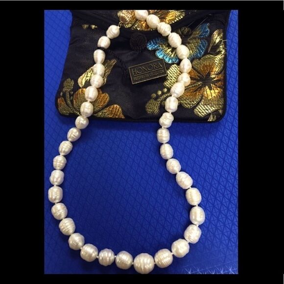NWTS! Honora Pearl Necklace 14k clasp, 18inch, 9mm - Picture 2 of 3